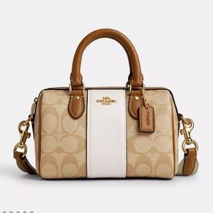Coach Mini Rowan Crossbody In Signature Canvas With Stripe